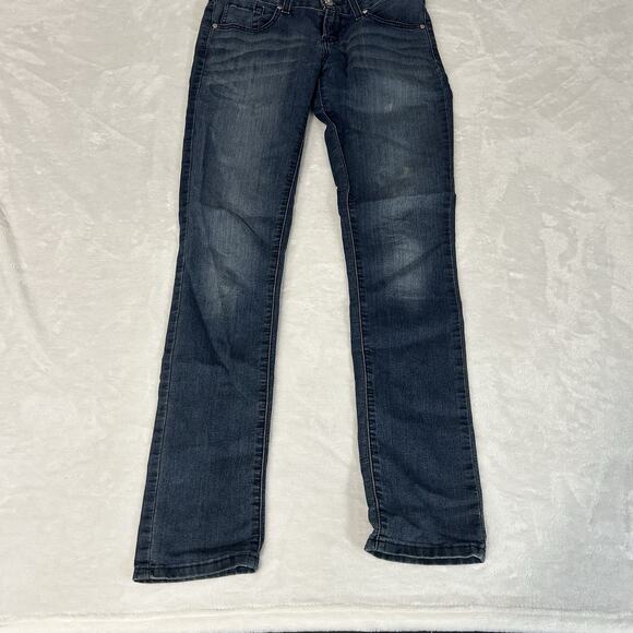 Guess Womens Sarah Fit Skinny Jeans Size 27 Medium Wash Blue Mid Rise distressed - Picture 1 of 13